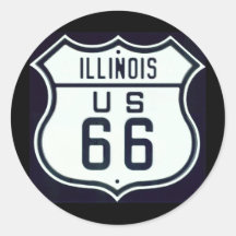 Rota 66 Illinois Adesivos Em Formato Redondos