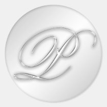 Rotule o favor de prata do monograma do falso da i adesivos