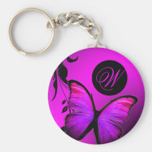 Roxo brilhante do rosa da borboleta 311 chaveiro