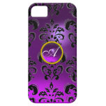 Roxo do MONOGRAMA da GEMA do DAMASCO Capas iPhone 5 Case-Mate