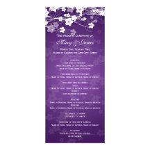 Roxo elegante da flor de cerejeira do programa do  convites personalizados