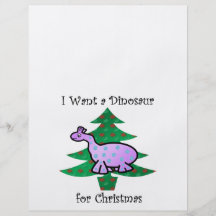 Roxo eu quero um dinossauro para o Natal Panfleto