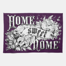 roxo home doce home de toalha de cozinha