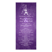 Roxo romântico de Paris do programa elegante do ca Convite Personalizados