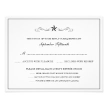 RSVP ocidentais brancos e pretos (COM ITENS DE MEN Convites Personalizado