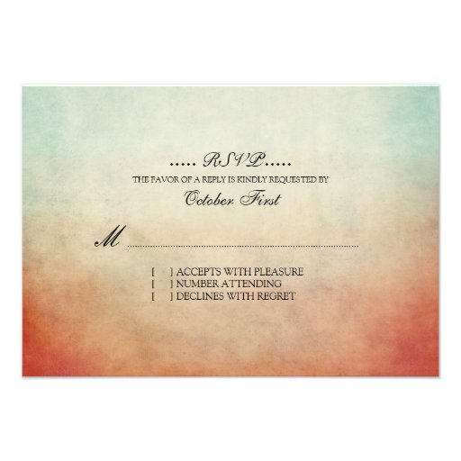 RSVP Wedding boémio vermelho e azul rústico Convites Personalizados