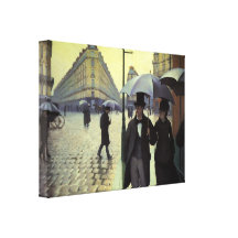 Rua de Paris, dia chuvoso por Gustave Caillebotte Impressão De Canvas Esticada