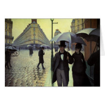 Rua de Paris, dia chuvoso por Gustave Caillebotte Cartão