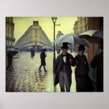 Rua de Paris, dia chuvoso por Gustave Caillebotte Poster