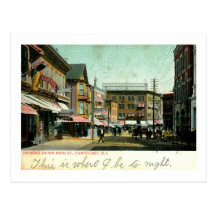 Rua principal, Pawtucket, Rhode - vintage da ilha Cartoes Postais