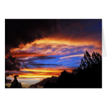 ruptura do por do sol cartão