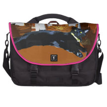 Saco abstrato do laptop do gato preto 6 mochila para laptop