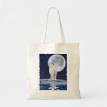 Saco ártico do carregar do lobo & da lua do urro bolsa de lona