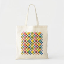Saco brilhante dos quadrados retros bolsas para compras