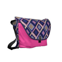 saco cor-de-rosa azul do teste padrão quadrado abs bolsas mensageiro