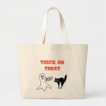 Saco da doçura ou travessura com fantasma e o gato bolsa para compra