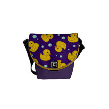 Saco de borracha amarelo do roxo de Duckies Bolsas Mensageiro