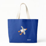 Saco de compras da arte: Saco azul e gaivota enorm malas