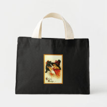 Saco do Dia das Bruxas do vintage do gato preto &  Bolsas