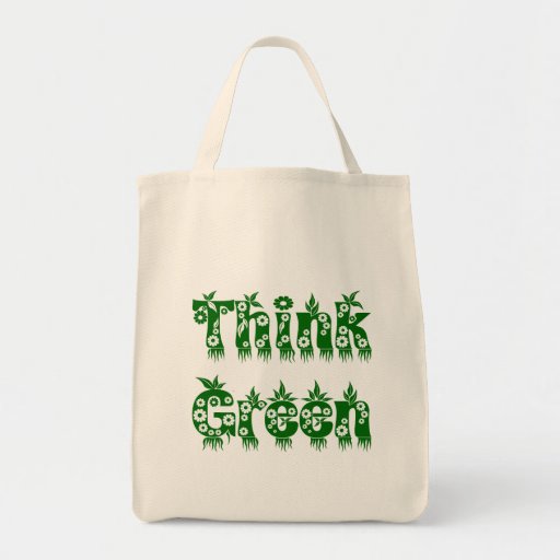 Saco do "pense verde" das folhas & das flores bolsas de lona