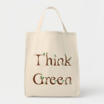 Saco frondoso do pense verde bolsas para compras
