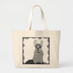 Saco preto & branco da arte do lama bolsas de lona