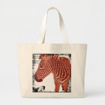 Saco vermelho da arte da zebra do vintage bolsas de lona
