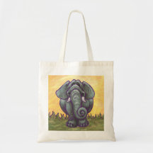 Sacola bonito do amarelo do elefante bolsa para compras