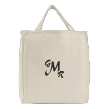 Sacola da letra do monograma três bolsa de lona