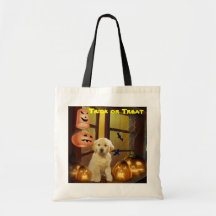 Sacola do Dia das Bruxas do filhote de cachorro do Bolsas
