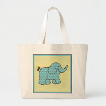 Sacola do elefante do bebê bolsa de lona