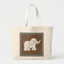 Sacola do elefante do bebê bolsas de lona
