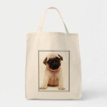 Sacola do filhote de cachorro do Pug Bolsa Para Compras