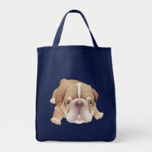 Sacola inglesa do mantimento das canvas do cão de  bolsa para compras