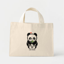 Sacola minúscula de Panda® do amor Bolsa Para Compra