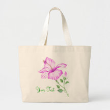 Sacola tropical do hibiscus bolsas de lona
