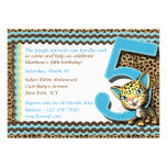 Safari de selva do aniversário do bebê quinto convite personalizado