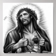 Sagrado Corazón Original Oils Artwork Poster