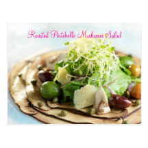 Salada Roasted do cogumelo de Portobello Cartão Postal