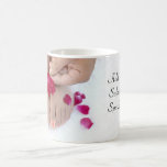 Salão de beleza fúcsia bonito do Pedicure do rosa  Caneca