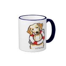 Salvamento do golden retriever canecas