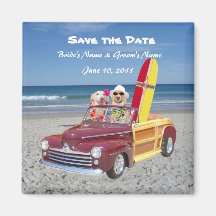 Salvar a data - casamento de praia ima de geladeira