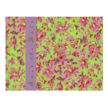 Salvar a data floral cartao postal