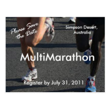 Salvar o cartão da raça de Multimarathon da data Cartões Postais