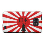 Samurai e bandeira japoneses do exemplo de Japão S