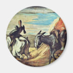 Sancho Panza e Don Quixote nas montanhas por D Imã De Geladeira