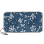 Sarja de Nimes floral em riscas Caixinhas De Som Para Notebook