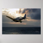 SBD-5 Dauntless sobre o Pacífico Posteres