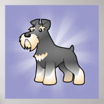 Schnauzer gigante/padrão/diminuto dos desenhos ani posters