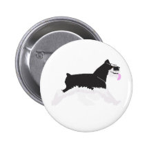 Schnauzer preto e de prata botons